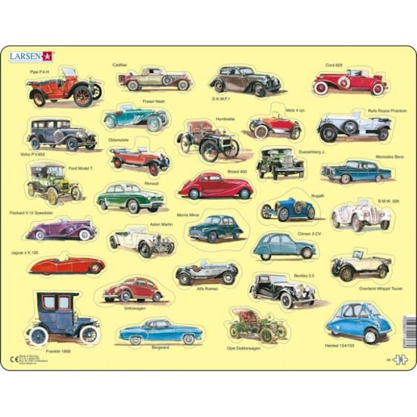 Maxi Oldtimer auto's pussel - LARSEN - 30 bitar - Fordon och maskiner - Barn Flerfärgad
