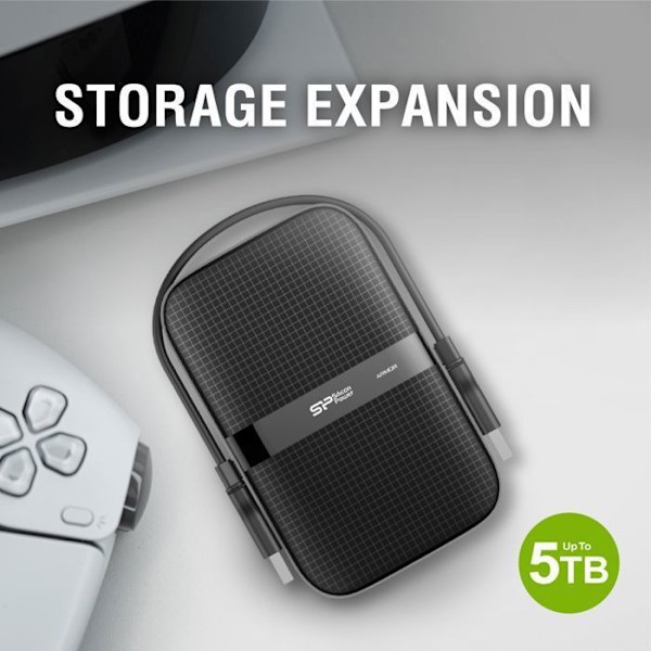 Extern hårddisk - Silicon Power - Armor A60 - 5To - Stöttålig - USB 3.2