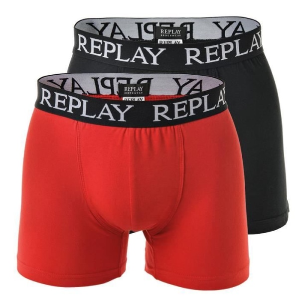Replay boxershorts för män - enfärgade, 2-pack röd svart S