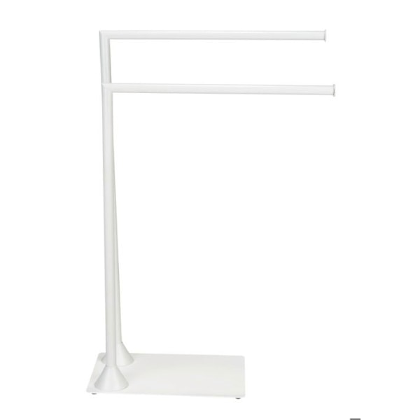 WENKO Handduksställ HELLA | Ställ för Handdukar Badrum 2 Stänger | Rensamt Design | Matt Vit | 43,5x78,5x20 cm Matt vit