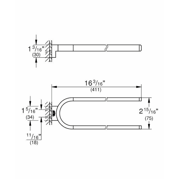 Handdukshängare - GROHE - 41059EN0 - Flerfärgad - Modern stil - Badrumstillbehör Flerfärgad