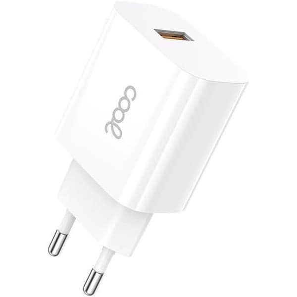 Nätadapter - COOL - Typ C - 2,4 A - 110-220 V - USB-kabel ingår Vit