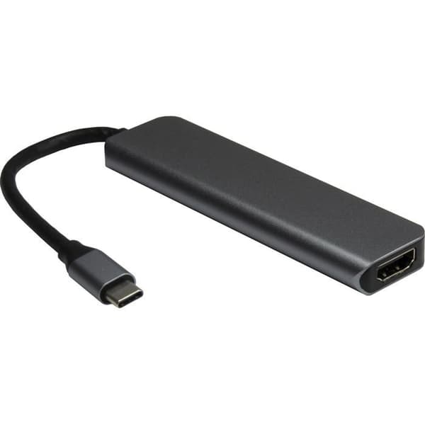 USB-C-adapter 5 i 1 - Inter-Tech - HDMI 4K - PD100W - Svart