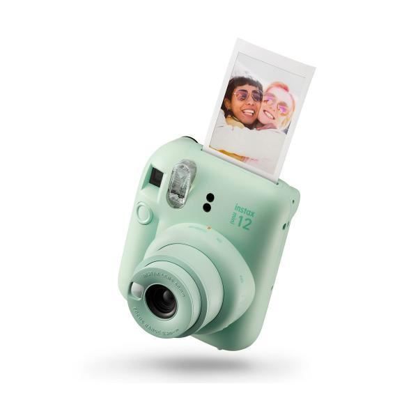 FUJIFILM Instax Mini 12 Instant Camera i mintgrön, ljusa foton med automatisk exponering, perfekt för stora bilder