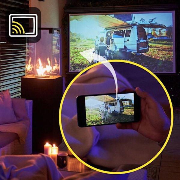 Videoprojektor OVERMAX Multipic VEER - 4K - 200’’ - 2000 Lumen - Högtalare - Bärbar