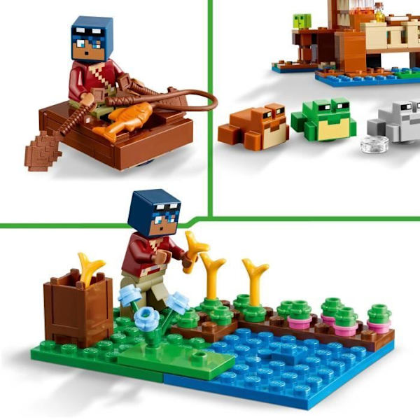 LEGO® 21256 Minecraft Grodhuset, Leksak med djurminifigurer, Karaktärer: Zombie och Explorer Flerfärgad