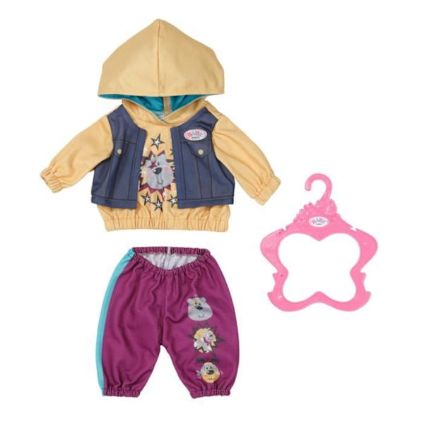 Set med dockkläder - ZAPF CREATION - BABY BORN OUTFIT MED HOODY (832615) - Flerfärgad - 3 år - Girl Flerfärgad