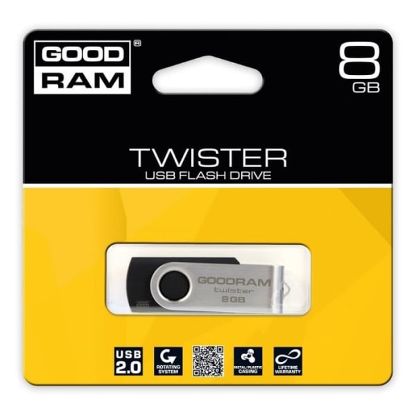 USB-minne 8GB - USB 2.0 - GoodRam Svart