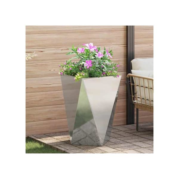Galvaniserad stålplanterare - vidaXL - Silver - 50x50x75 cm - Monteras krävs - Robust - Utomhusbruk