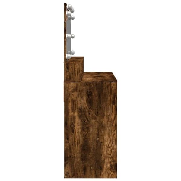 Frisör med LED rökt ek 80x41x134,5 cm