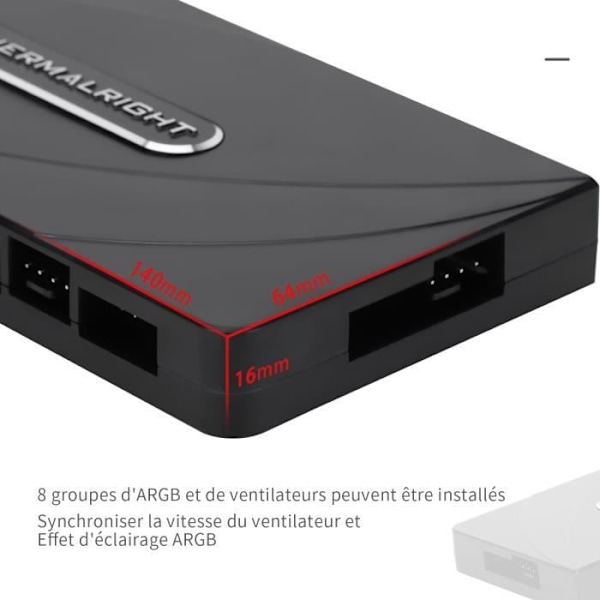 Hub Fläkt - Thermalright - ARGB/PWM - 8 Ports - Enkelt Att Installera - Kabelhantering