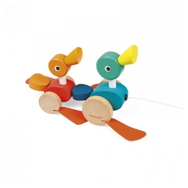 Duck Family JANOD promenadleksak - Utveckling av motorik - FSC-certifierat trä Flerfärgad