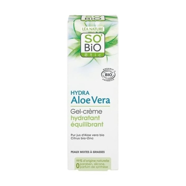 So'Bio+Balancing fuktgivande gelkräm med Aloe Vera 50 ml gel