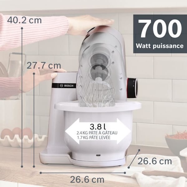 Robotgräddare BOSCH Serie 2 MUMS2AW00 - 700 W - 4 hastigheter - 3,8 L - Vit Vit