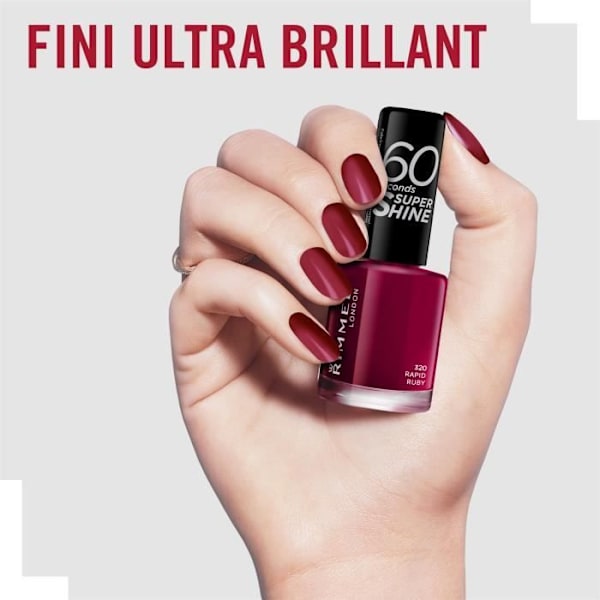 RIMMEL 60 Seconds Super Shine Nagellack - 320 Rapid Ruby Röd