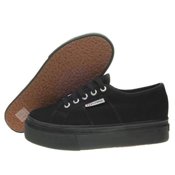 Superga Sneaker - SUPERGA - Linea UP And Down - Dam - Svart - Spetsar - Canvas Svart 40