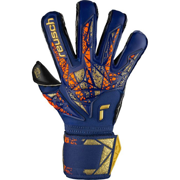 Målvaktshandskar - Reusch - Attrakt Gold X Evolution - Latex Gold X - Optimal komfort - Design Hyper Orange premium blå/guld/svart L/XL