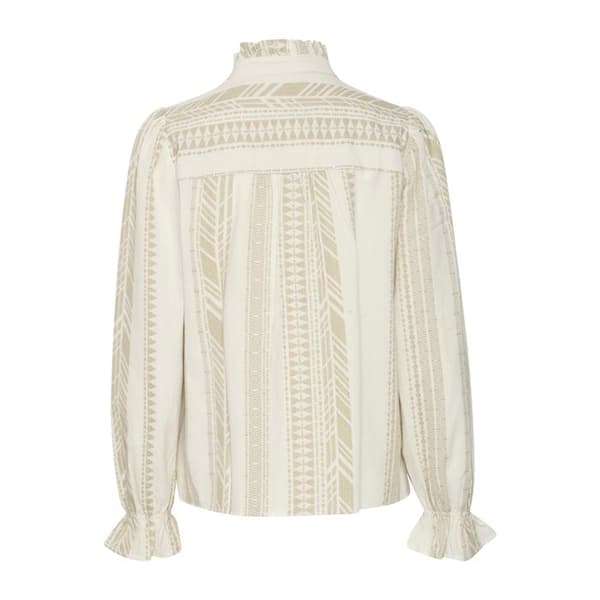 Långärmad blus dam Pulz Jeans Tiona antikvit jag