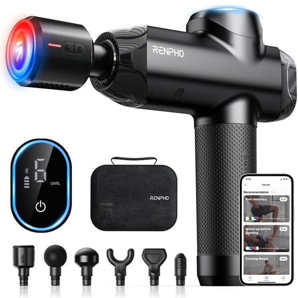 RENPHO - Power+ Thermacool massagepistol - Bluetooth - Svart Svart