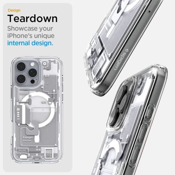 Coque - SPIGEN - Ultra Hybrid MagFit - iPhone 16 Pro Max - Zero One Vit - Inbyggd magnet Zero One Blanc