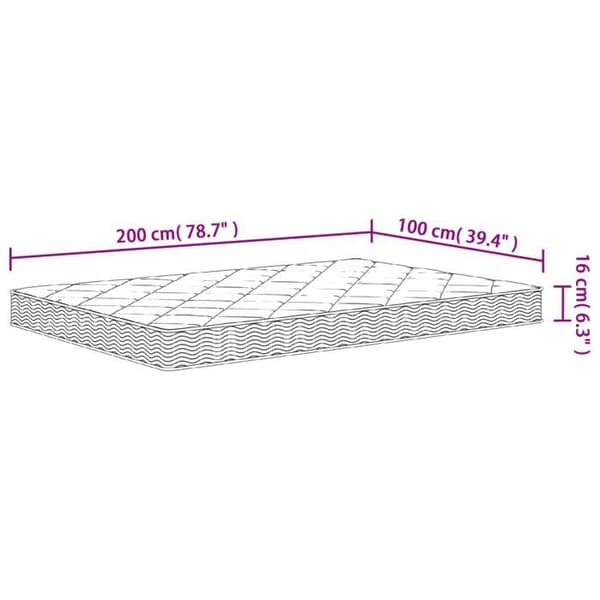 vidaXL Medium Soft Foam Madrass 100x200 cm 373033