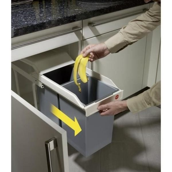 Hailo Multi-Box Duo Skåp Bin L Storlek 2x14 L Cream 3659-001 415438 Grå och vit