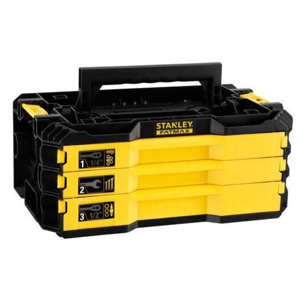 Boîte med 3 lådor, verktygsuppsättning PRO-STACK 126 delar - STANLEY - FMMT98107-1