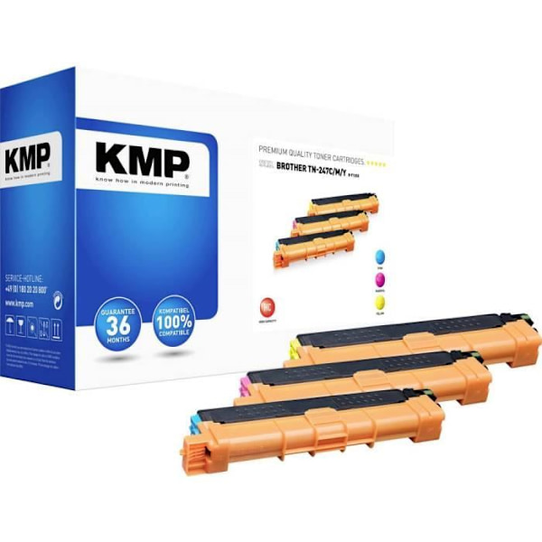 KMP B-T125X 1268.3030 Generiskt tonerpaket för Brother TN-247CMY - Cyan, Magenta, Gul - 2300 sidor