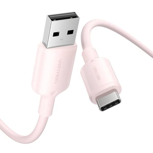 USB-C-kabel - VENTION - CTQPH 2M - 3A - Rosa - Laddning och datatransfer rosa
