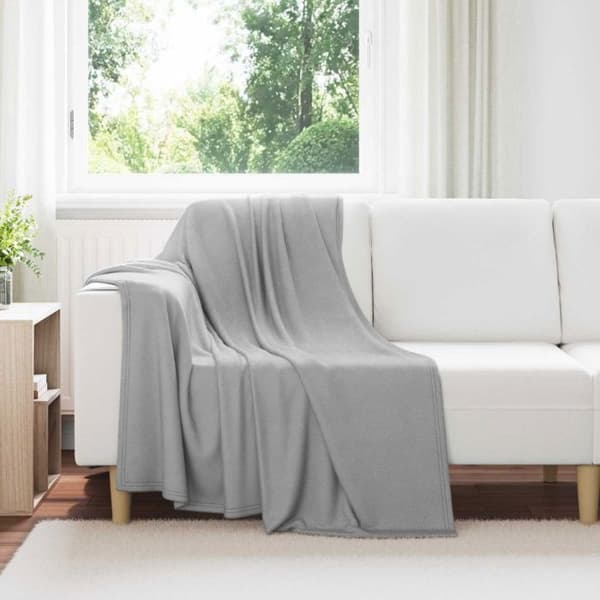 Jeté / överkast - VIDAXL - Fleece - Grå - 170 x 130 cm - Polyester Grå