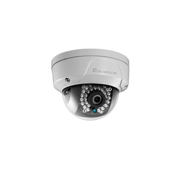 Fast IP-kamera - Domo LEVELONE - 8MP 4K - Infraröd nattseende - PoE-strömförsörjning - Utomhus Vit
