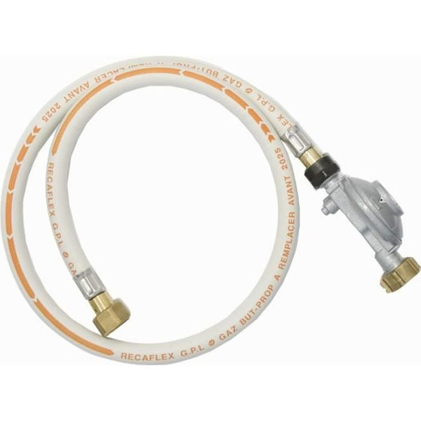 Regulator för propangasflaska Frankrike + 37 mbar slang - BARBECOOK - Vit Vit