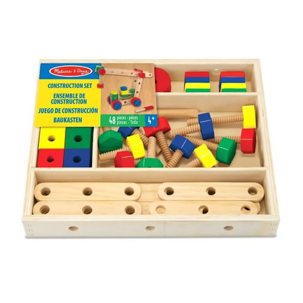 Byggspel - MELISSA & DOUG - Set med 48 delar - För barn från 3 år och uppåt Gul, röd, grön och blå