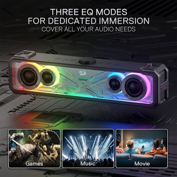 Högtalare - mikrofon Redragon - GS817 - RGB-högtalare, BT/AUX, svart, 30 W