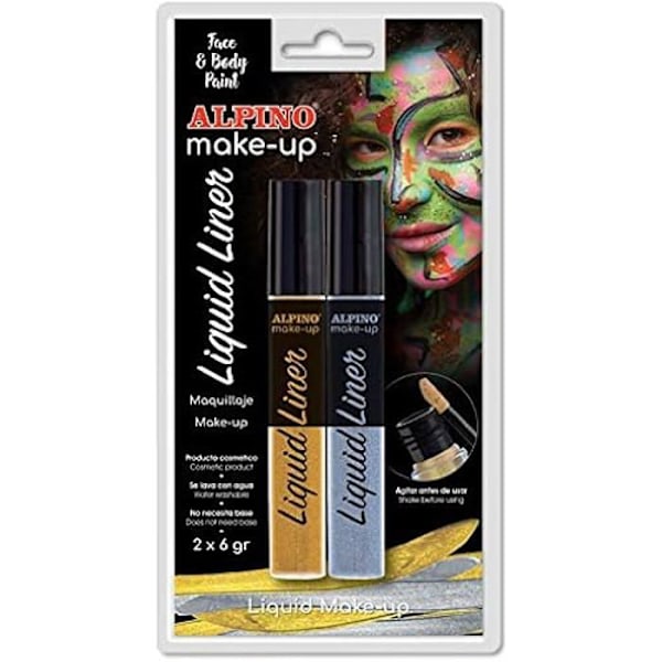 Makeup - Alpin - dl010201 - Blister 2 Enheter - Färger Guld och Silver - Modern Design Eller, silver.