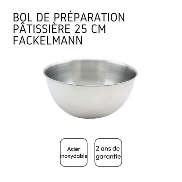 Skål i rostfritt stål för mixing med 20,5 cm diameter Fackelmann Basic Rostfritt stål