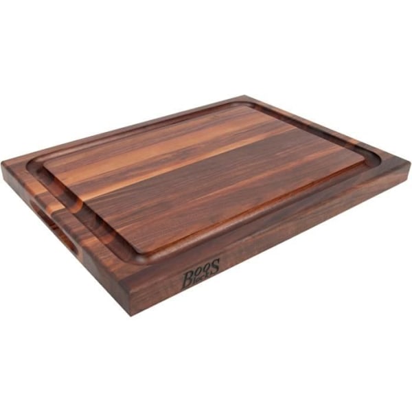 Skärbräda - Boos Block - Valnöt - 46 x 31 x 4 cm - Vändbar - Infällda handtag Svart