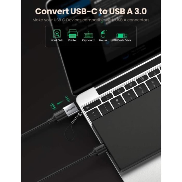 UGREEN USB C till USB 3.0 OTG Adapter 2-pack Quick Sync för MacBook Pro, iPad Pro, Galaxy S21 Ultra S20 Note 20