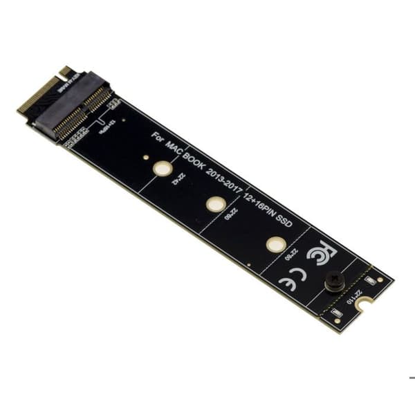 SSD-adapter MacBook - KALEA-INFORMATIQUE - 12+16 stift till M.2 M Key - MacBook 2013+ - Platt - 2 års garanti