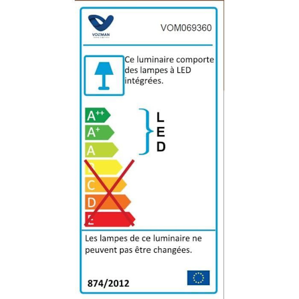 Utomhusprojektor - Voltman - Svart - 1200lm - 6500K - IP65 Svart