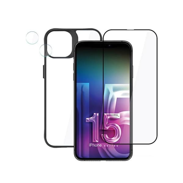 Skyddstillbehörsset - 3MK - iPhone 15 - 4-i-1 - Designad för iPhone 15