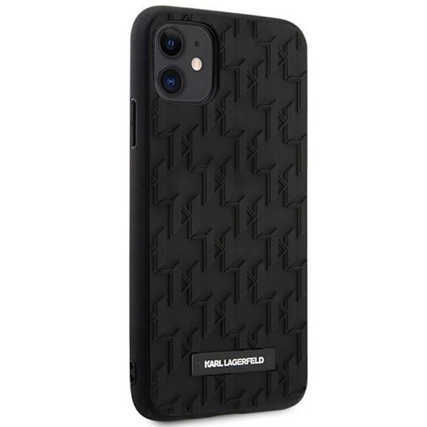 Karl lagerfeld - KLHCN61RUPKLPK - Hårt fodral för iPhone 11/Xr 6.1'' med 3D-monogram Svart
