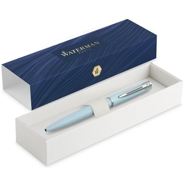 Stylo bille - WATERMAN - Allure Pastel - Blå pastell - Återvinningsbar - Medium spets Pastellblått fodral