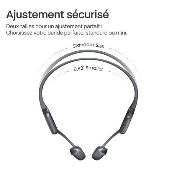 Sporthörlurar - SHOKZ - OpenRun Pro 2 Mini - TurboPitch 9e benledningssystem - Bluetooth 5.3 - 10 h batteritid Svart