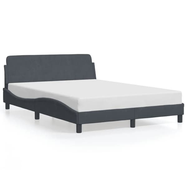 vidaXL Dover sängram mörkgrå 120x200 cm sammet 373153
