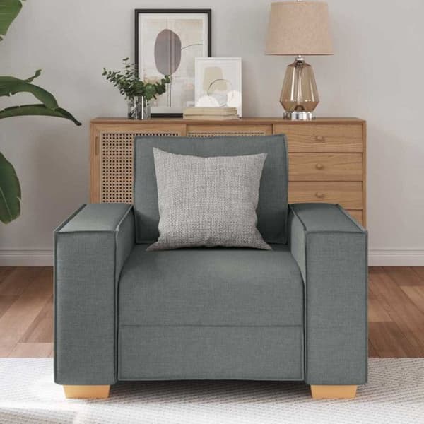 Mörkgrå Fåtölj Soffa 60 cm Tyg