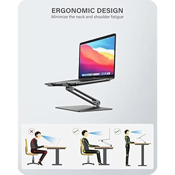 Justerbart stöd för bärbar dator - ALOGIC - Elite - Aluminium - Ergonomisk - Bärbar
