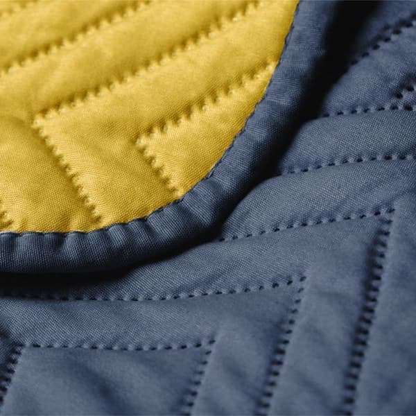 Sängöverkast - Softa - mikrofiber (100% polyester) - 170x210 cm - vändbar grafit/gul grafit