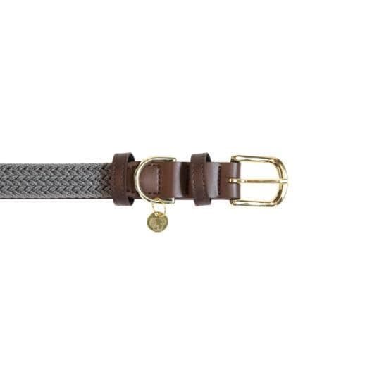 Kentucky flätad hundhalsband i nylon - grå - 32/38 cm