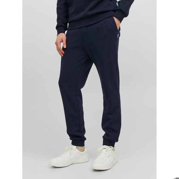 JACK & JONES Herr sweatpants blå navy andningsbar elastisk midja snöre marinblå blazer M